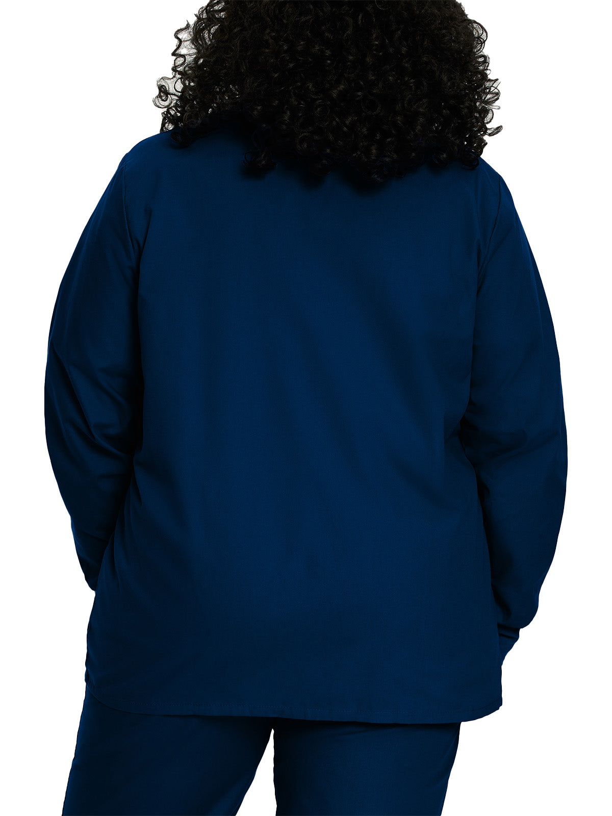 Women's 4-Pocket Crew Neck Warm-Up Jacket - 7525 - Navy