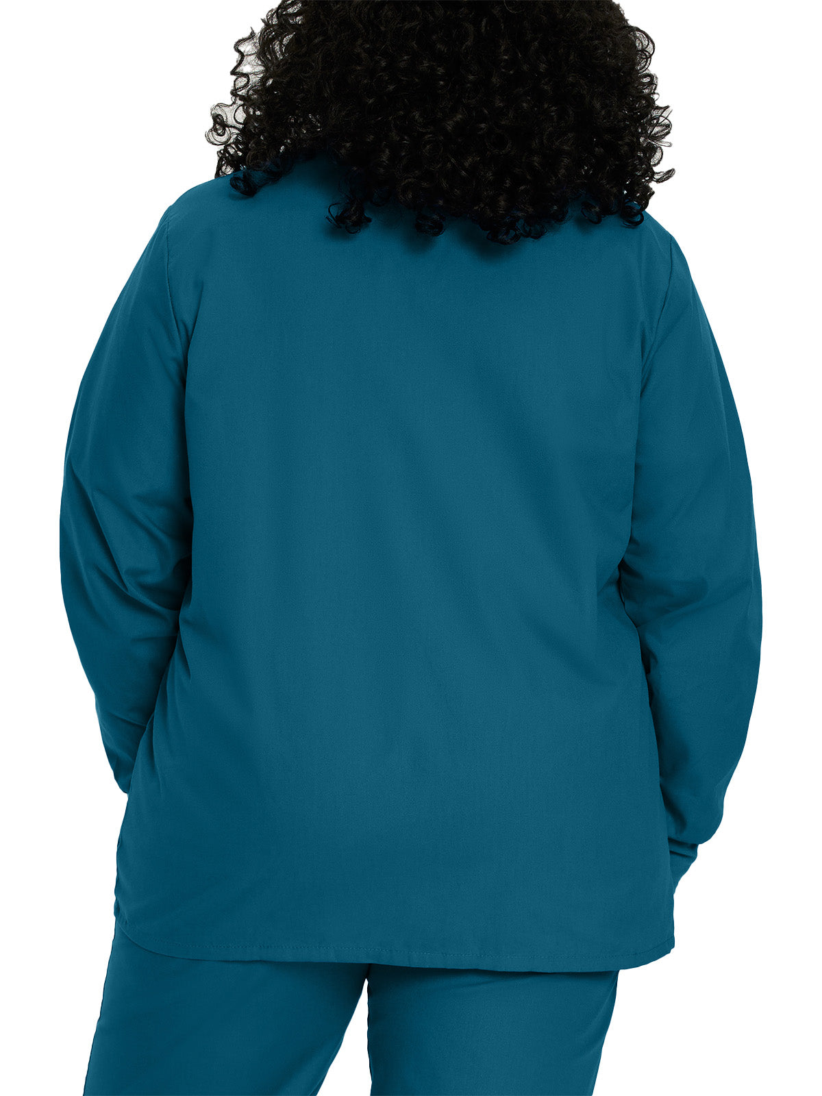 Women's 4-Pocket Crew Neck Warm-Up Jacket - 7525 - Caribbean Blue