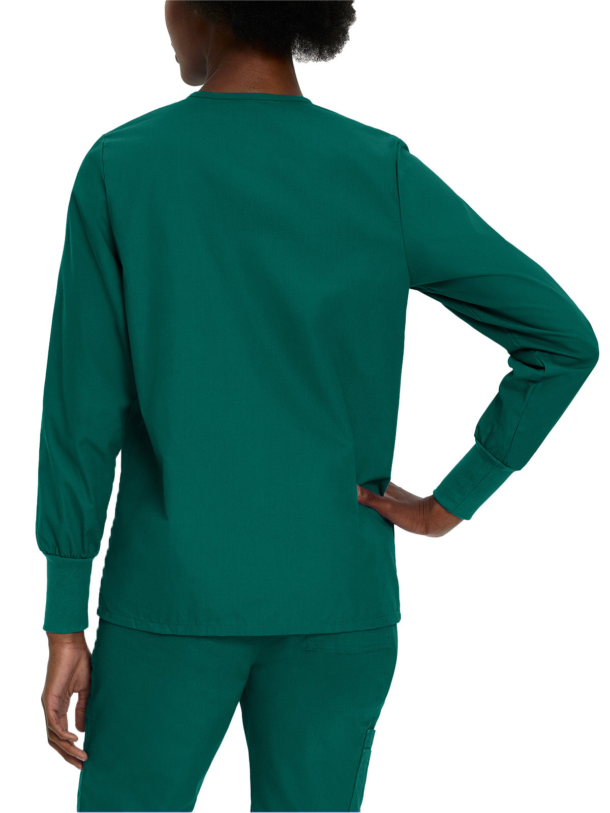 Women's 4-Pocket Crew Neck Warm-Up Jacket - 7525 - Hunter Green