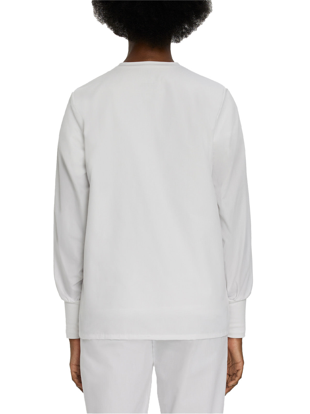 Women's 4-Pocket Crew Neck Warm-Up Jacket - 7525 - White