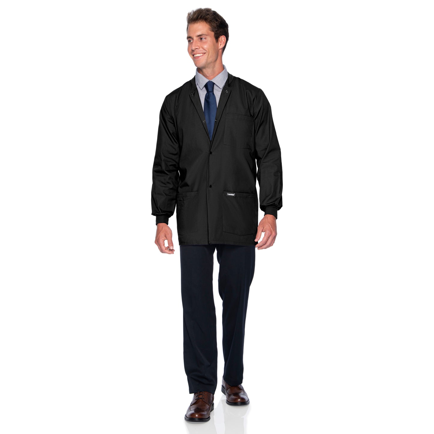 Men's 5-Pocket Crew Neck Warm-Up Jacket - 7551 - Black