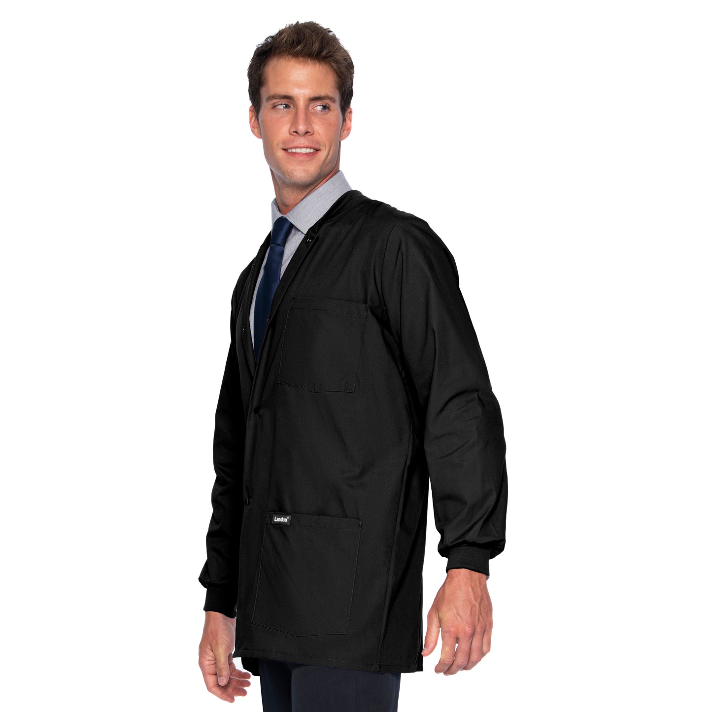 Men's 5-Pocket Crew Neck Warm-Up Jacket - 7551 - Black