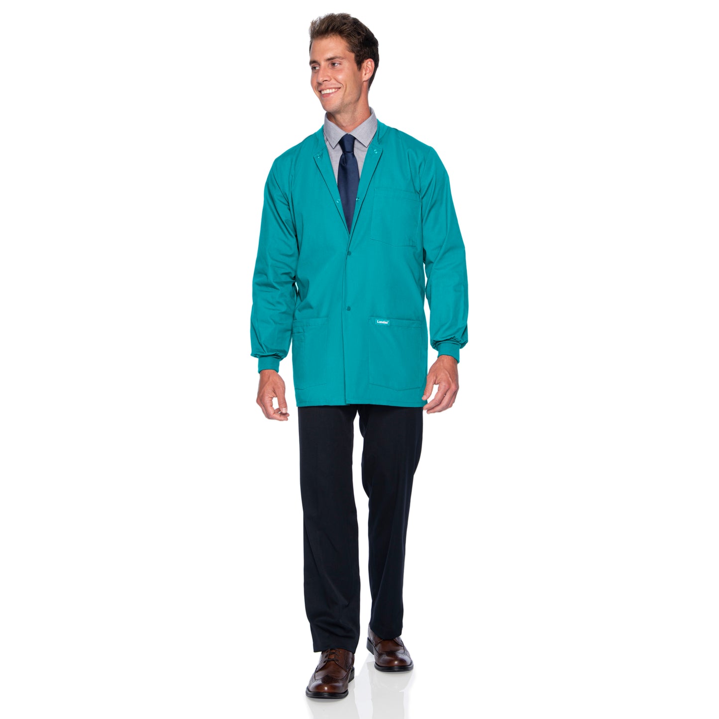 Men's 5-Pocket Crew Neck Warm-Up Jacket - 7551 - Teal