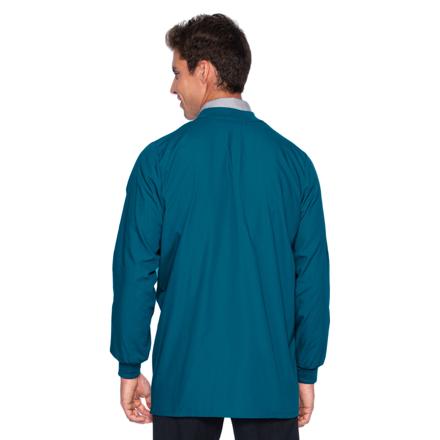 Men's 5-Pocket Crew Neck Warm-Up Jacket - 7551 - Caribbean Blue
