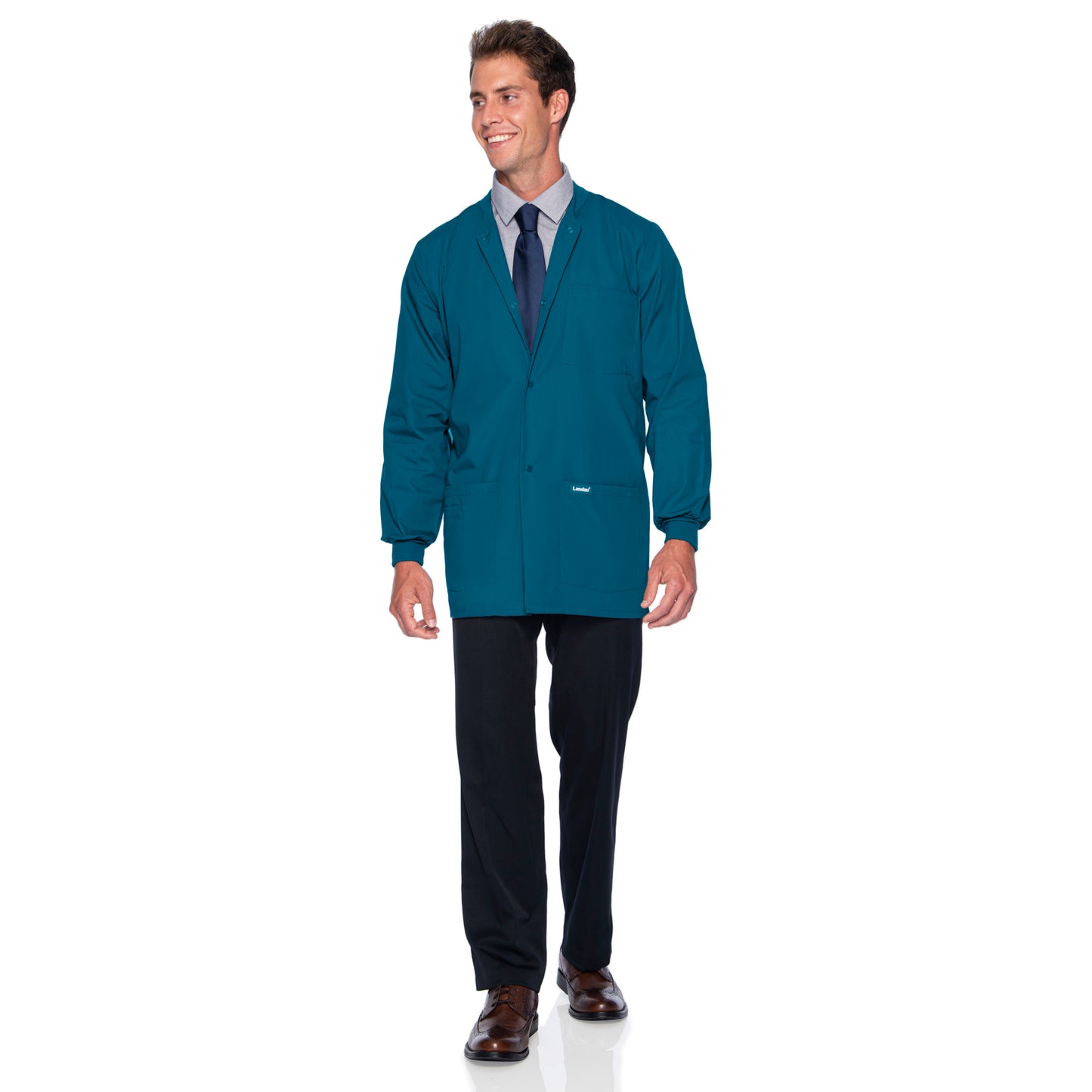 Men's 5-Pocket Crew Neck Warm-Up Jacket - 7551 - Caribbean Blue