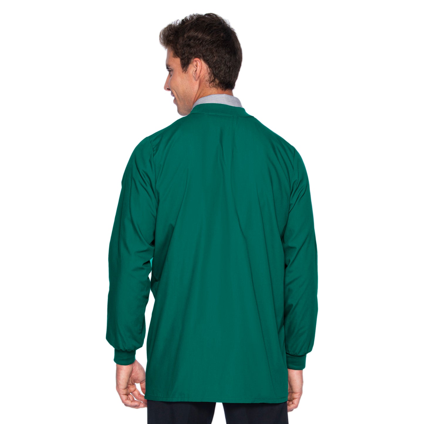 Men's 5-Pocket Crew Neck Warm-Up Jacket - 7551 - Hunter Green