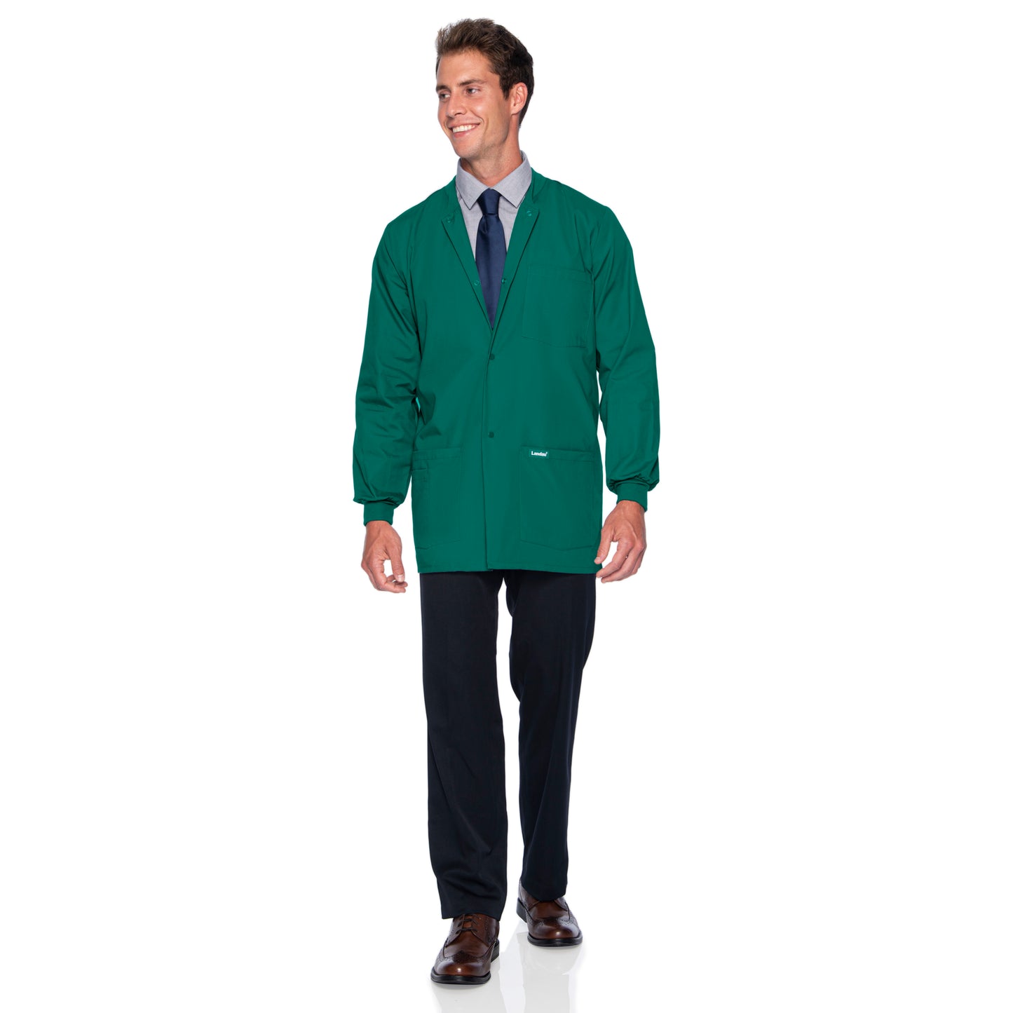 Men's 5-Pocket Crew Neck Warm-Up Jacket - 7551 - Hunter Green