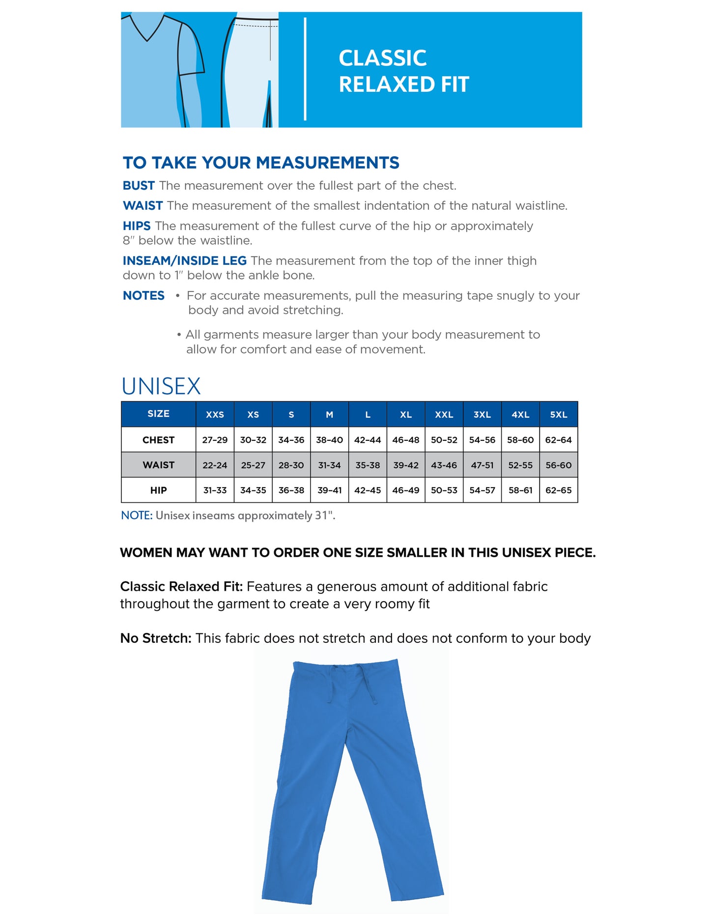Unisex Reversible High-Rise Waist Pant - 7602 - Ceil Blue