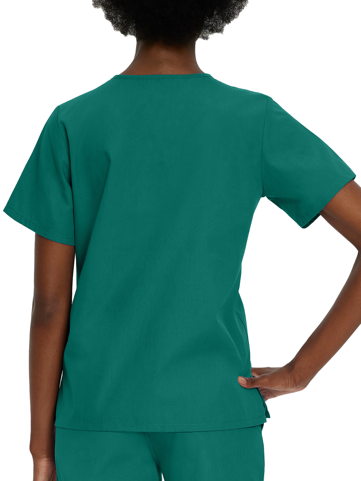 Women's 4-Pocket Durable V-Neck Top - 8219 - Hunter Green