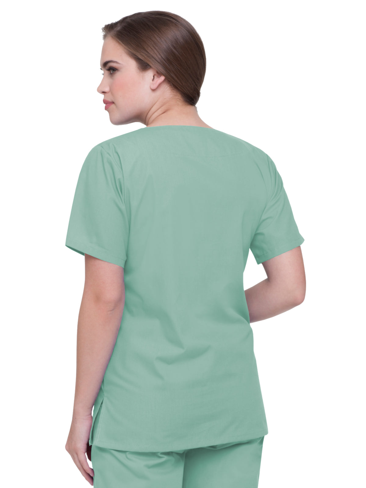 Women's 4-Pocket Durable V-Neck Top - 8219 - Sea Mist