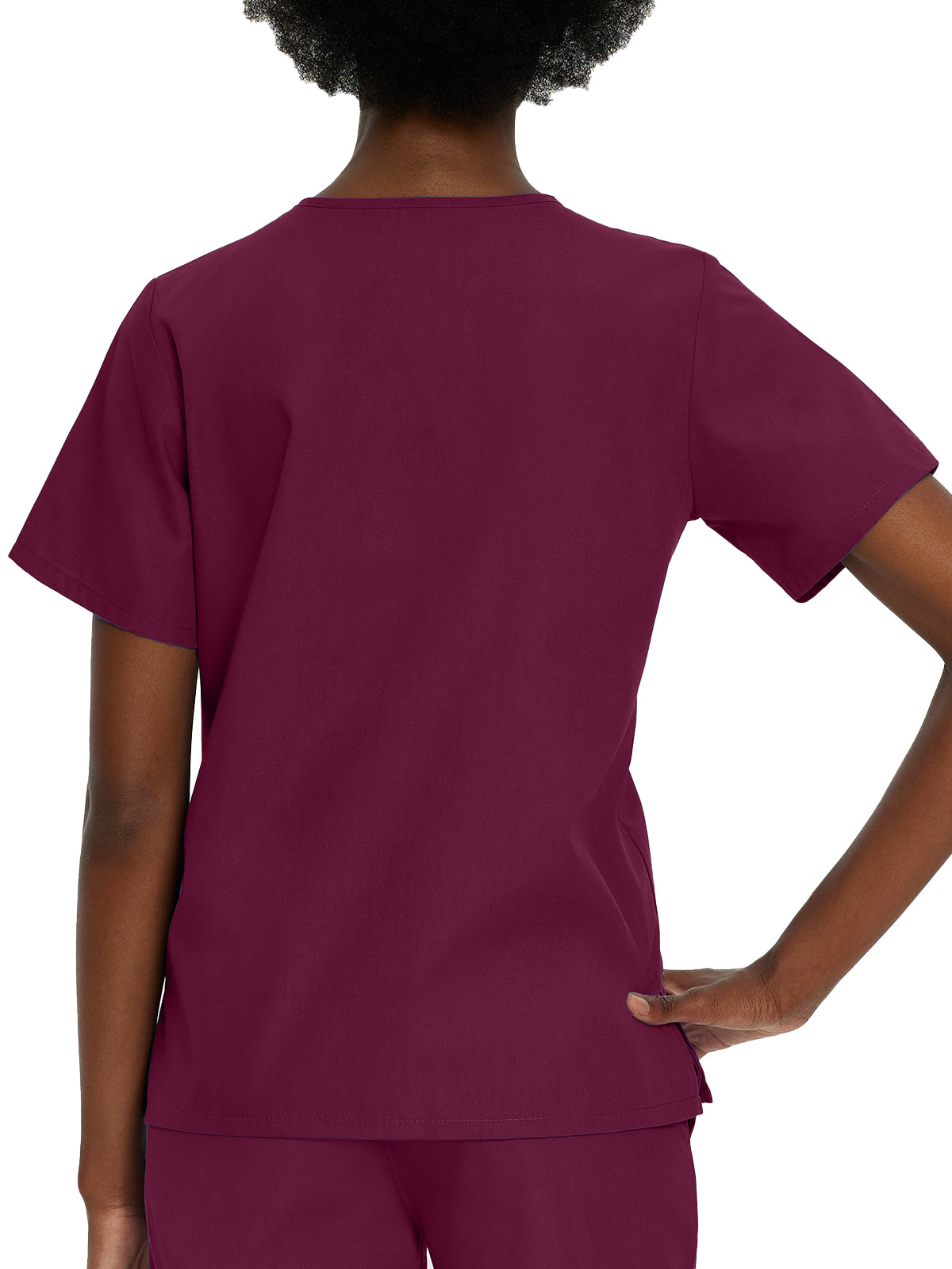 Women's 4-Pocket Durable V-Neck Top - 8219 - Wine