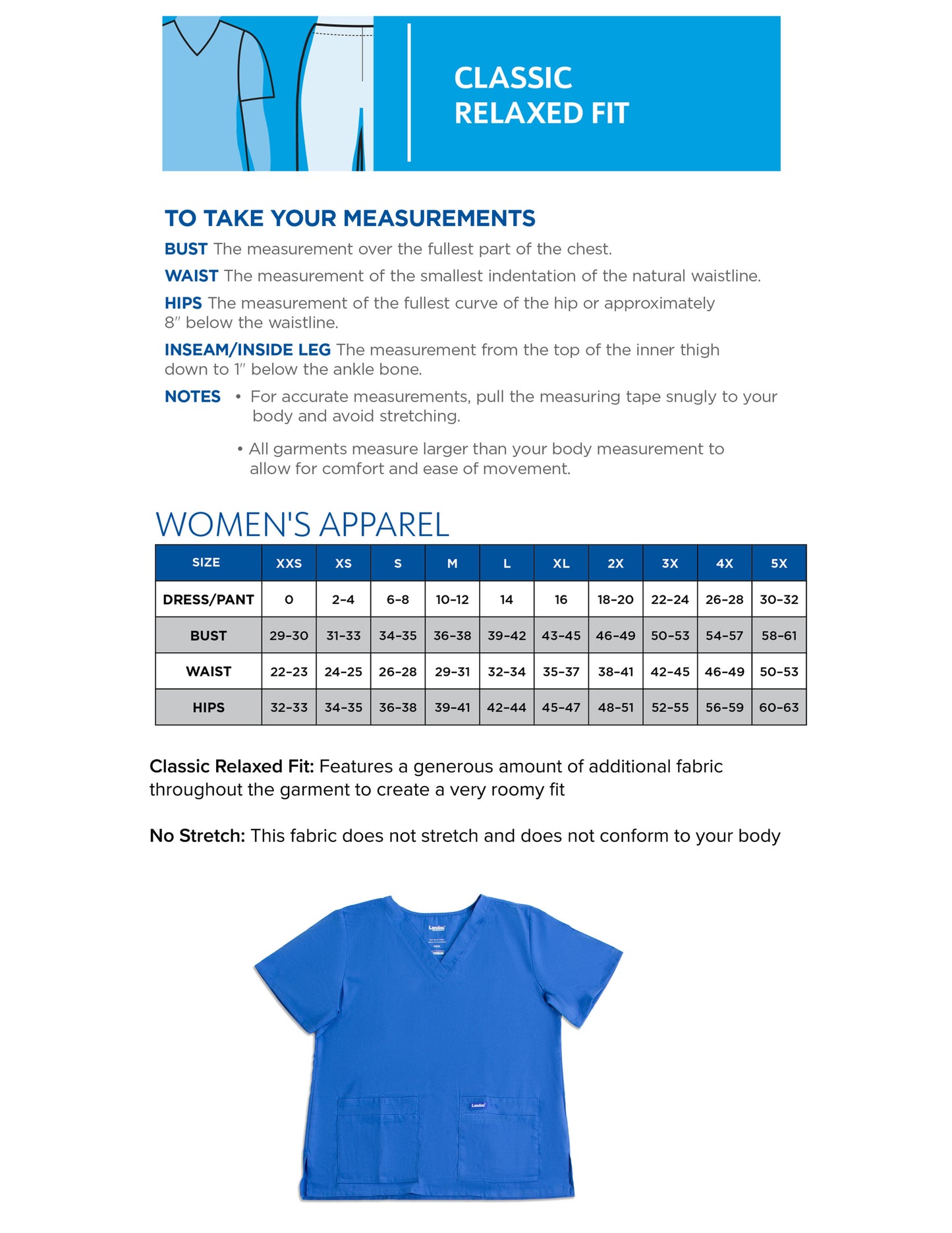 Women's 4-Pocket Durable V-Neck Top - 8219 - Graphite