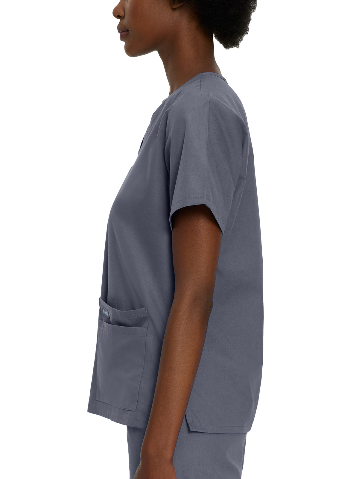Women's 4-Pocket Durable V-Neck Top - 8219 - Steel Grey