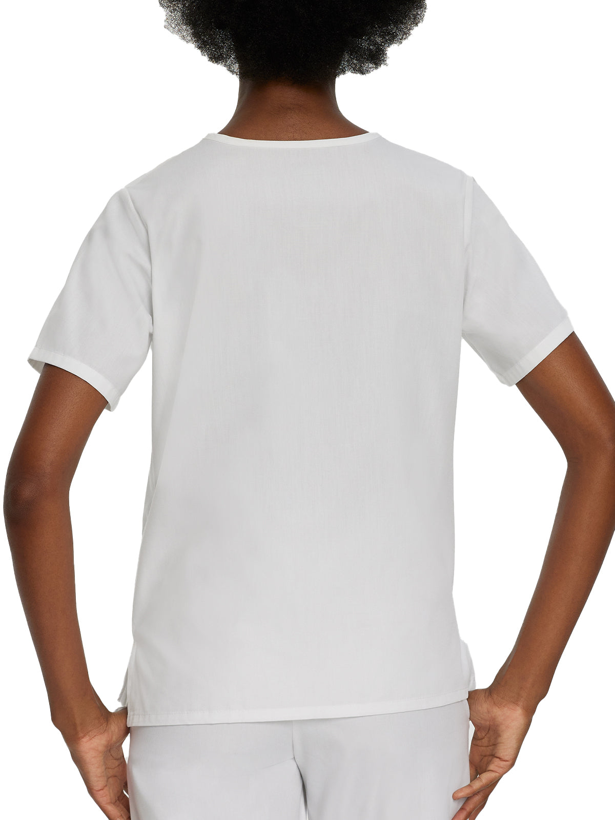 Women's 4-Pocket Durable V-Neck Top - 8219 - White