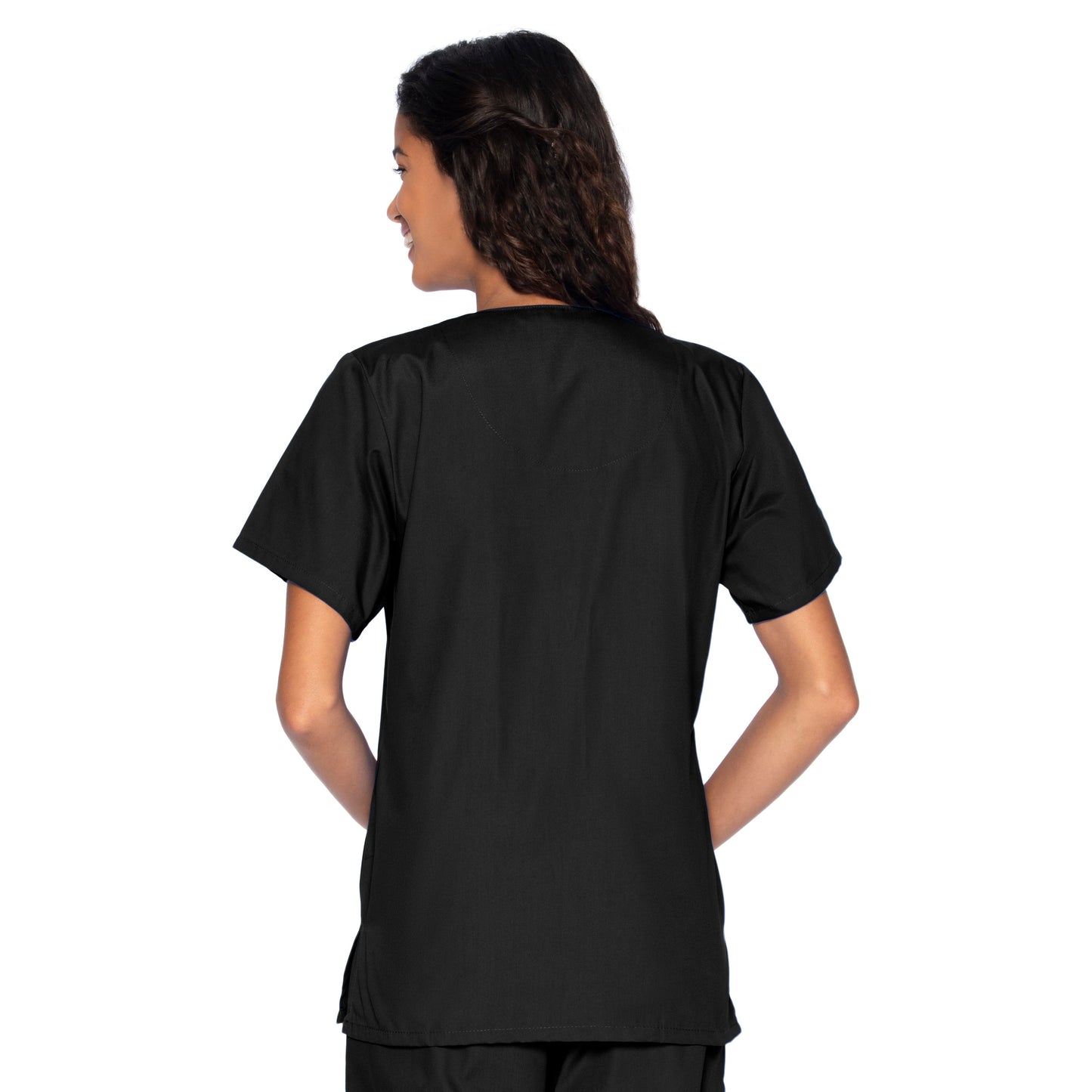 Women's 4-Pocket Snap-Front V-Neck Top - 8232 - Black