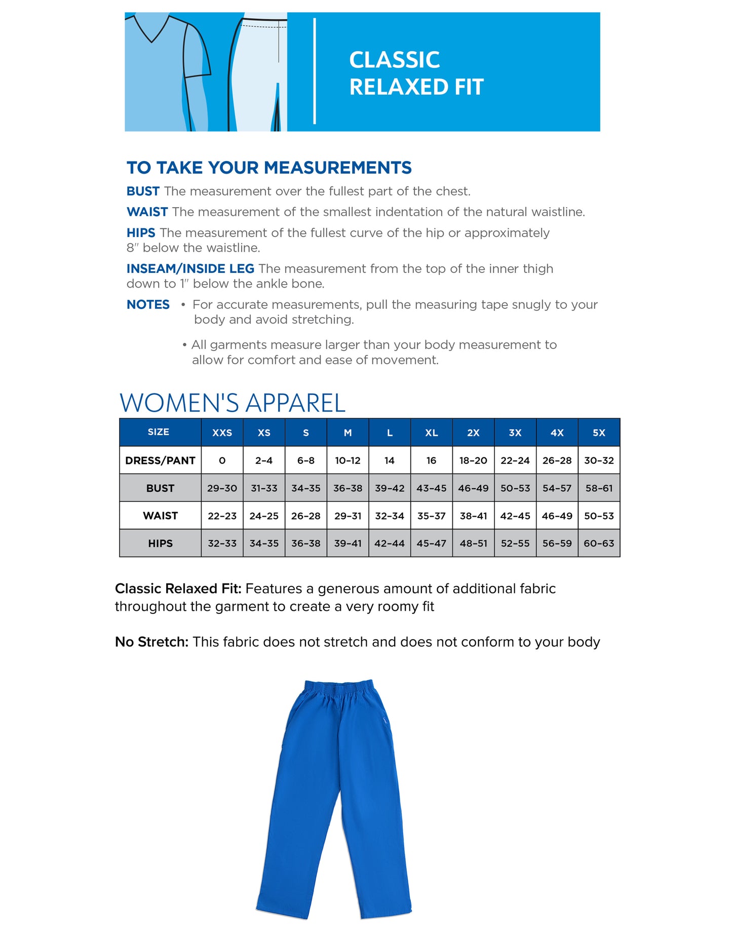 Women's 2-Pocket High-Rise Elastic Waist Straight Leg Pant - 8327 - White