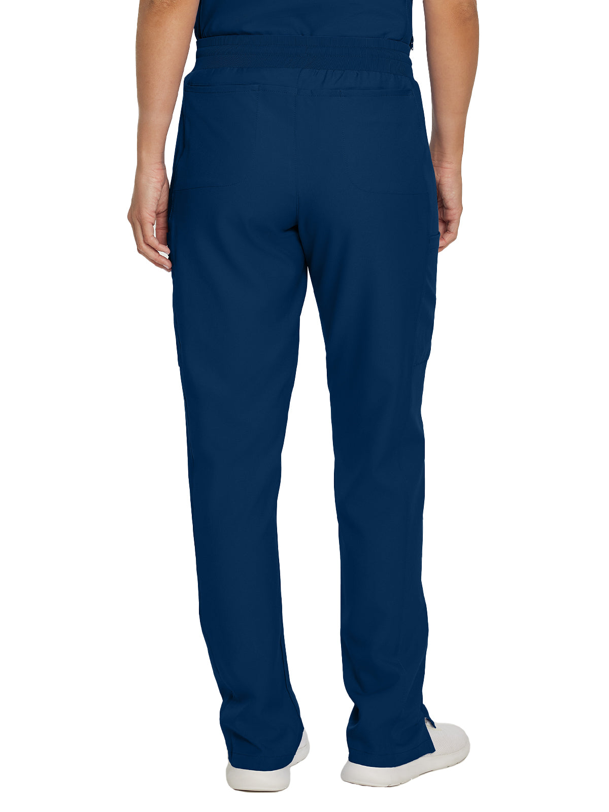Women's 7-Pocket Mid-Rise Rib-Knit Elastic Waist Cargo Pant - LB400 - Navy