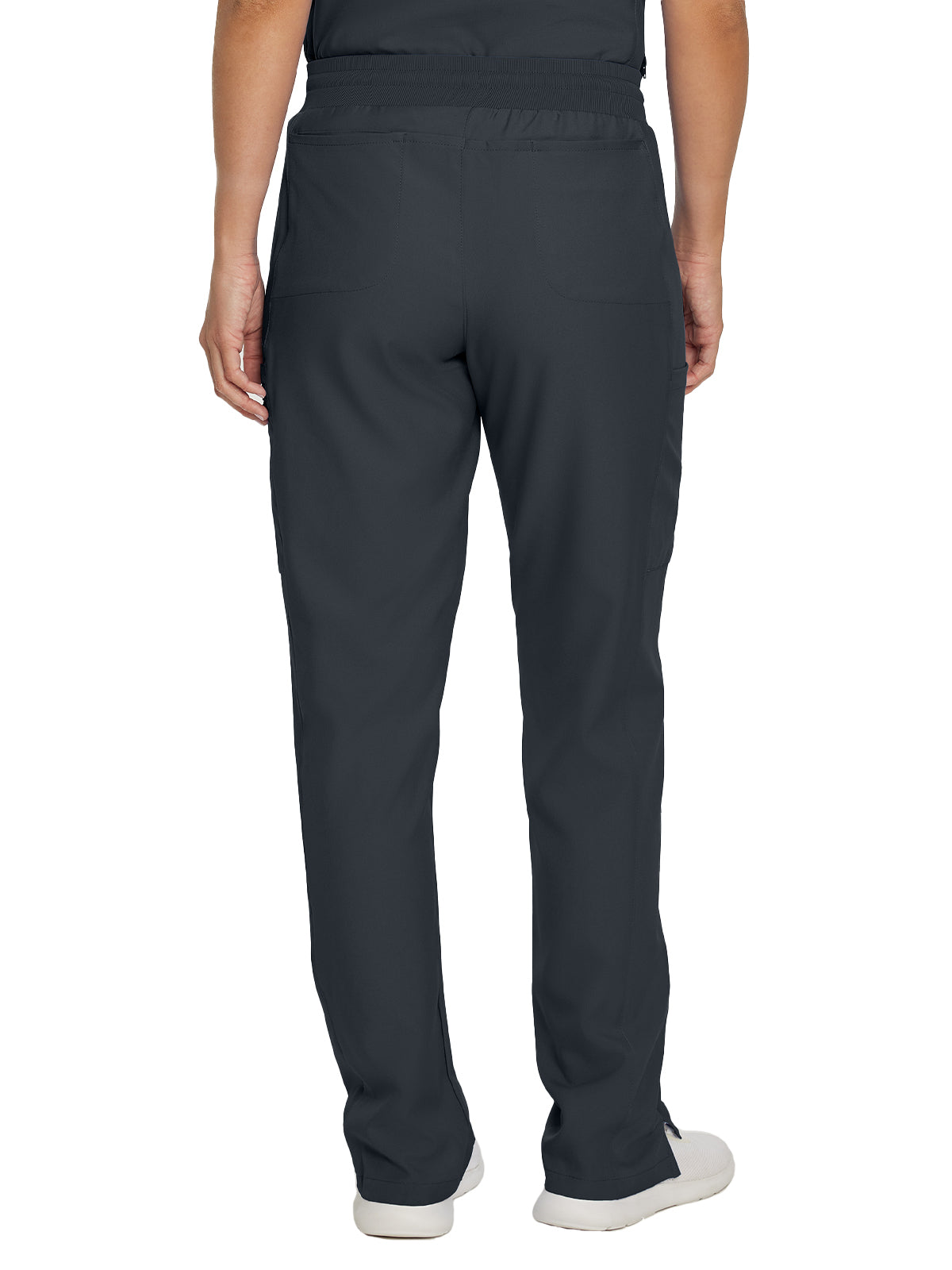 Women's 7-Pocket Mid-Rise Rib-Knit Elastic Waist Cargo Pant - LB400 - Pewter