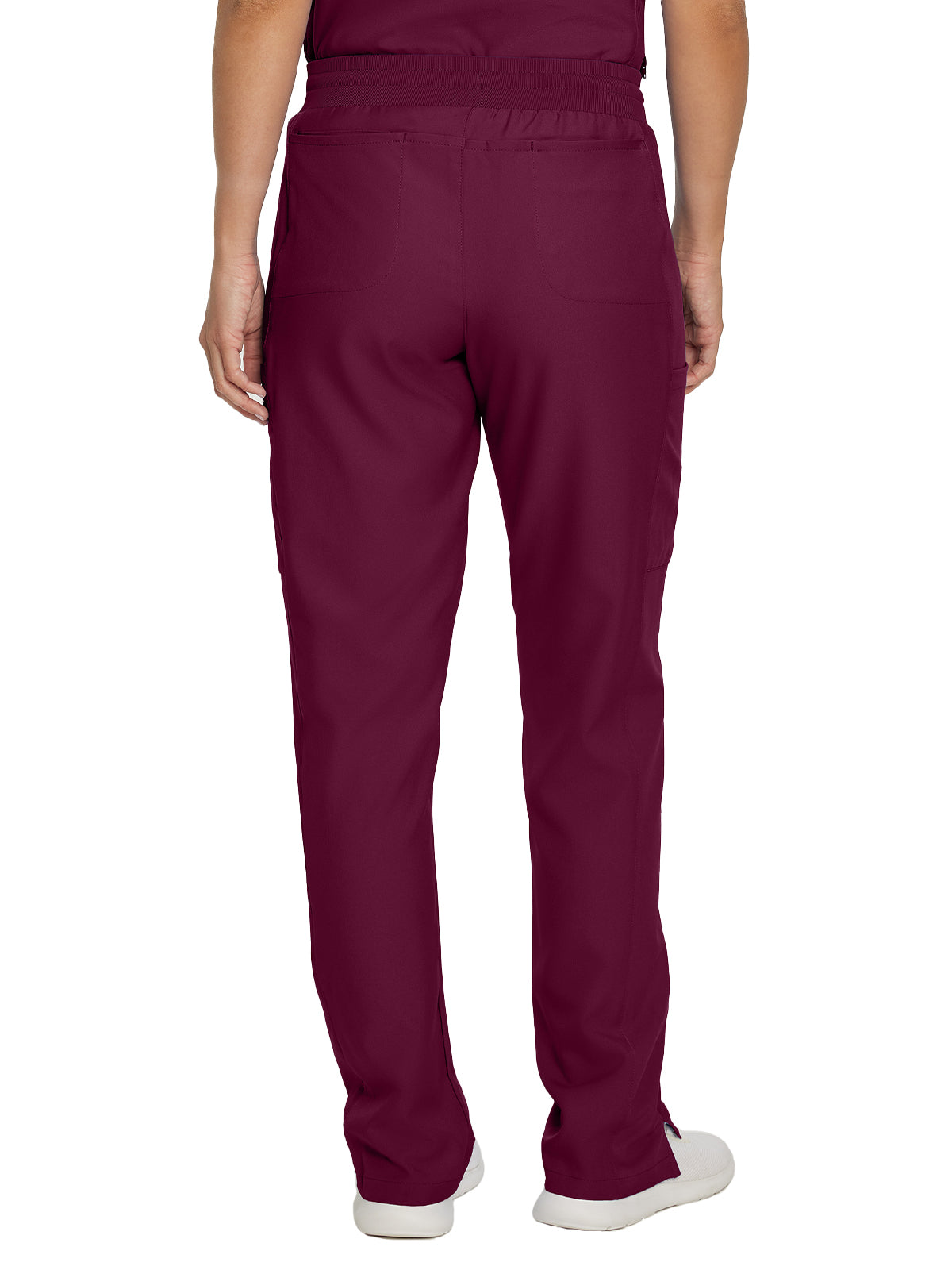 Women's 7-Pocket Mid-Rise Rib-Knit Elastic Waist Cargo Pant - LB400 - Wine