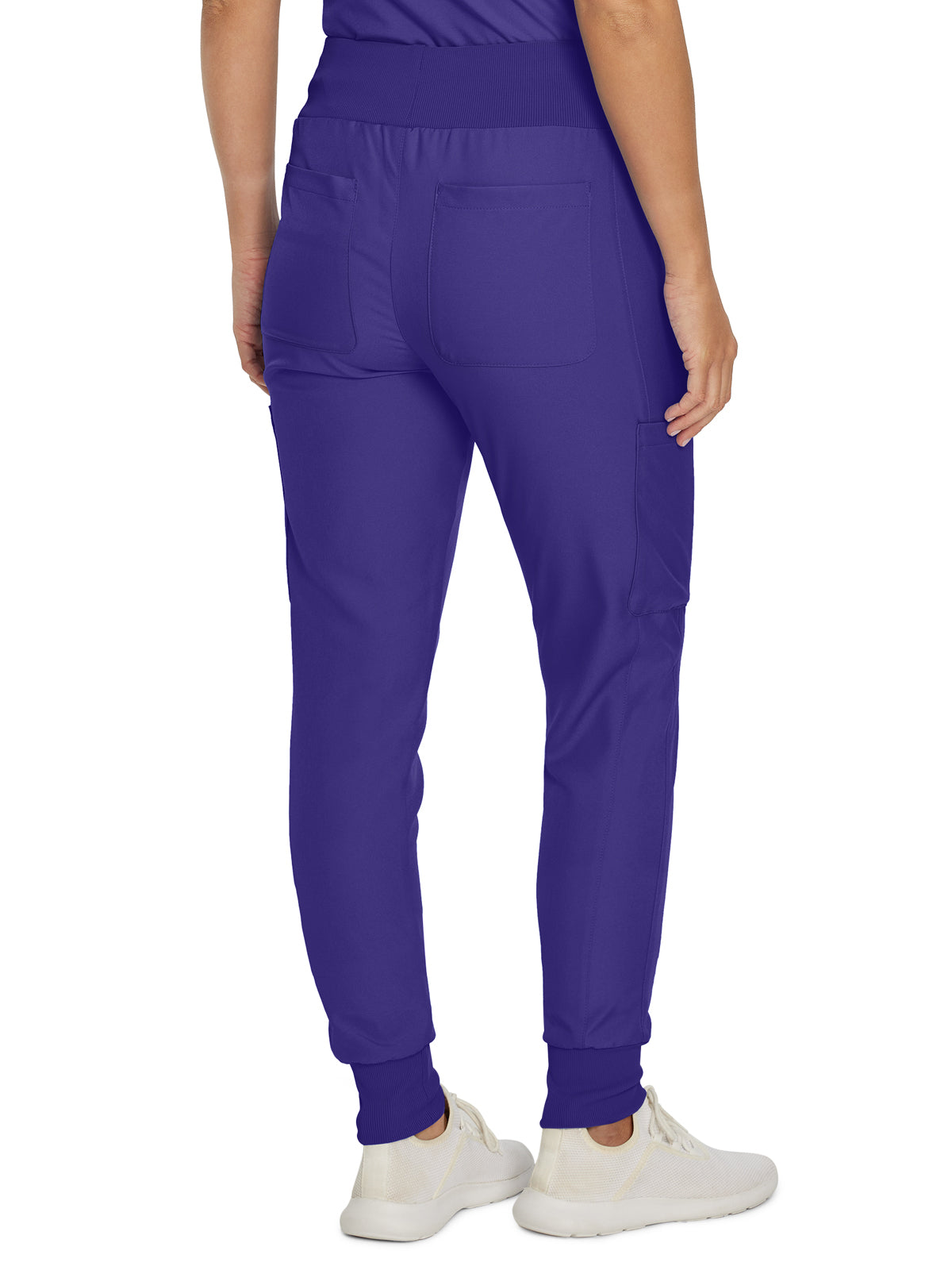 Women's 7-Pocket Mid-Rise Rib-Knit Elastic Waist Cargo Pant - LB401 - Ultra Violet