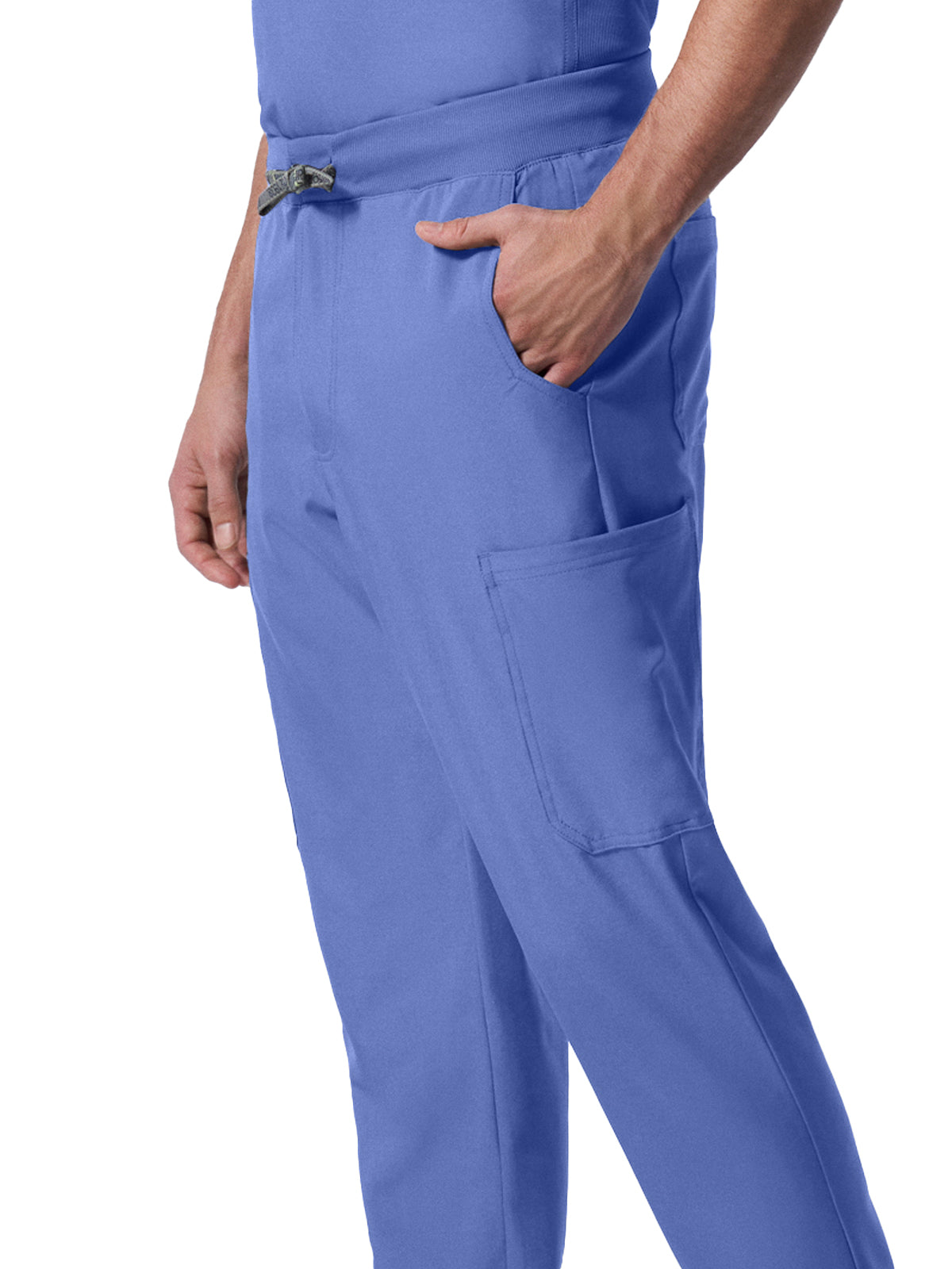 Men's 7-Pocket Mid-Rise Triple-Elastic Waist Jogger Pant - LB409 - Ceil Blue