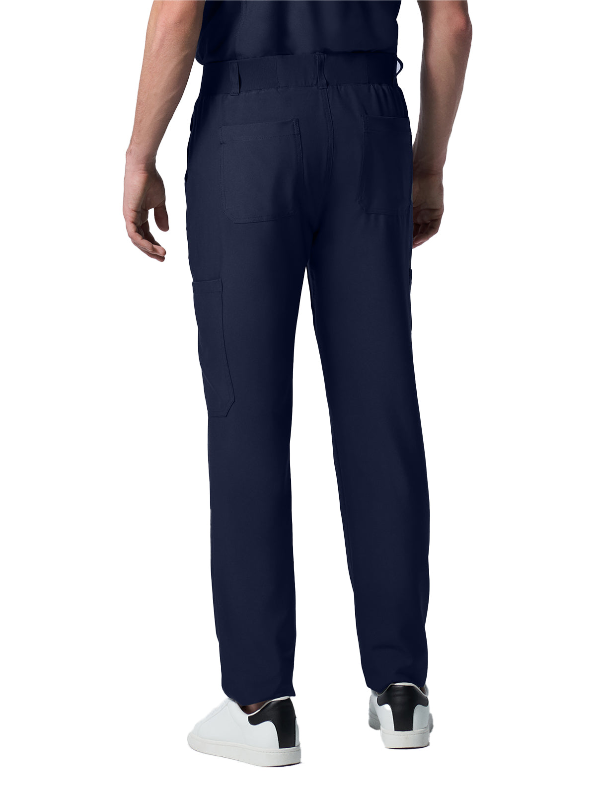 Men's 8-Pocket Mid-Rise Rib-Knit Elastic Waist Cargo Pant - LB410 - Navy