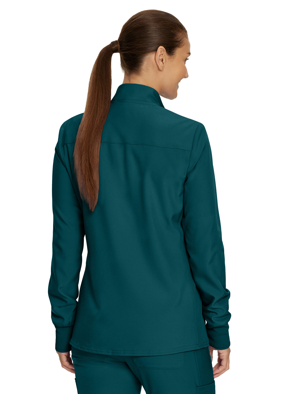 Women's 3-Pocket Mock-Neck Zip-Front Jacket - LJ700 - Caribbean