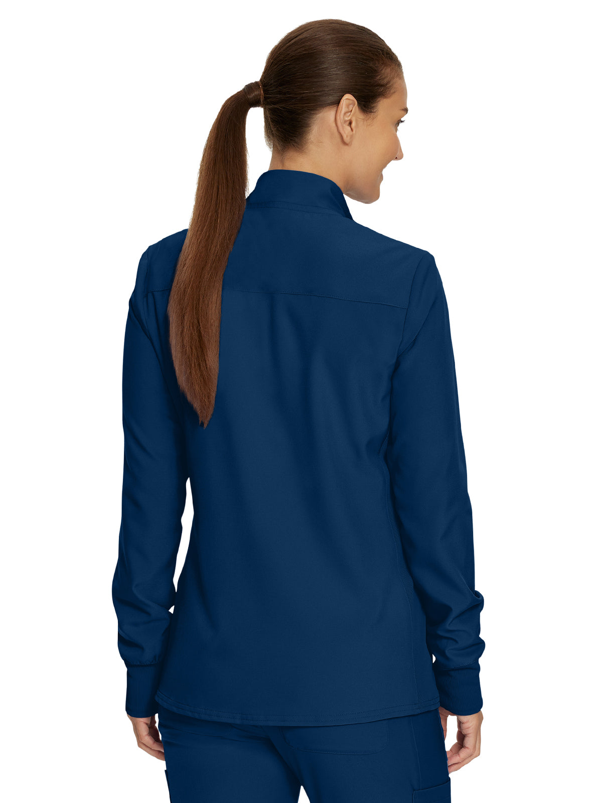 Women's 3-Pocket Mock-Neck Zip-Front Jacket - LJ700 - Navy