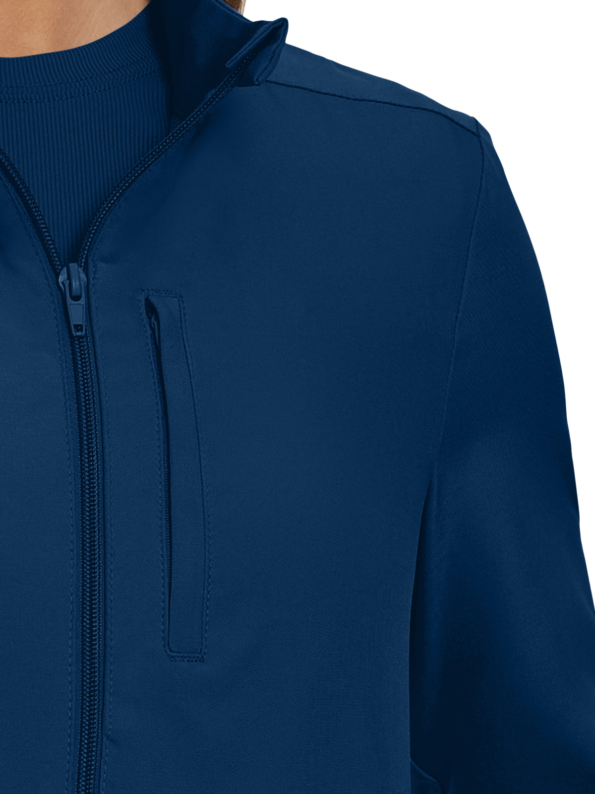 Women's 3-Pocket Mock-Neck Zip-Front Jacket - LJ700 - Navy