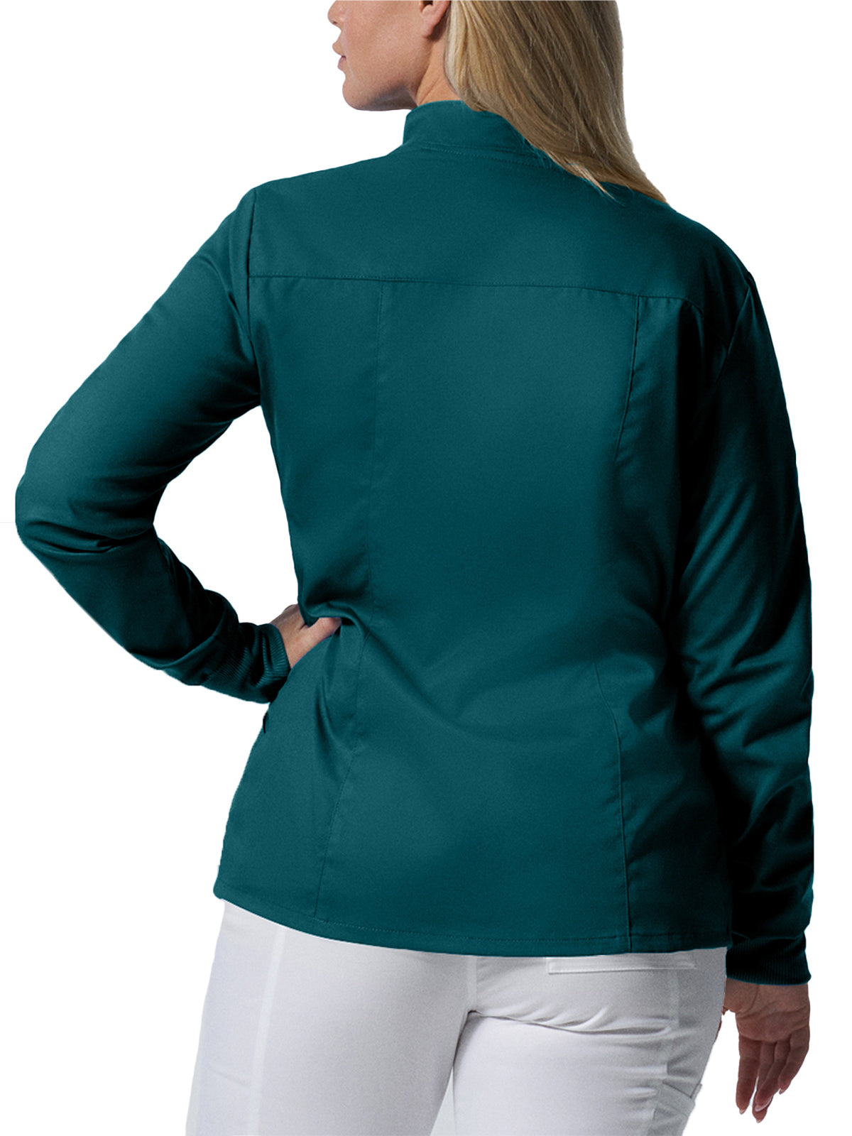 Women's 3-Pocket Mock Neck Zip-Front Jacket - LJ701 - Caribbean