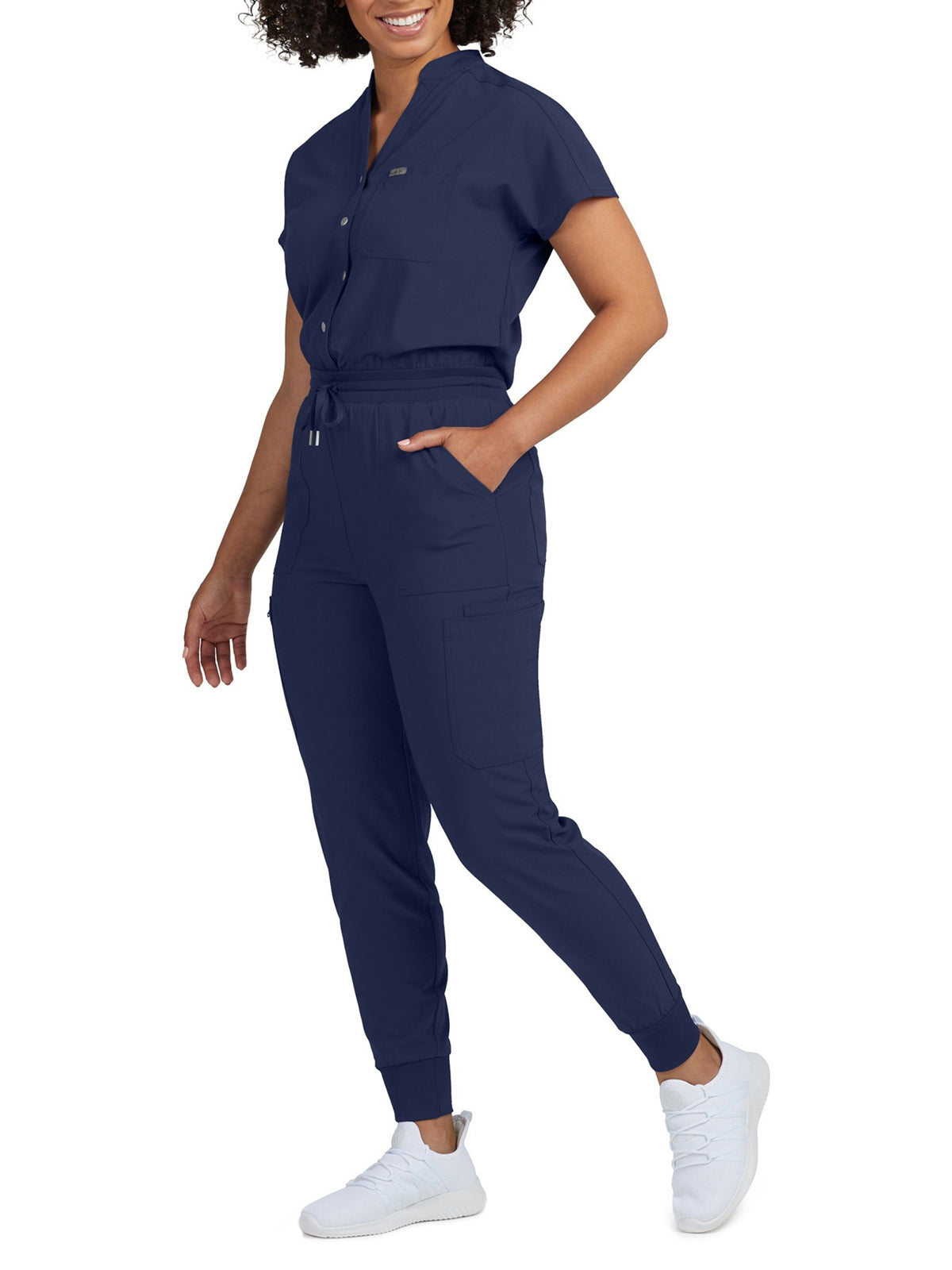 Women's 8-Pocket Cargo Jumpsuit - LO603 - Navy