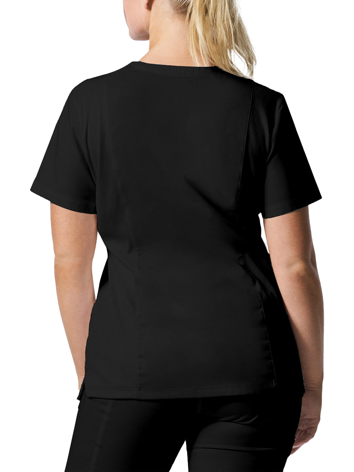 Women's 3-Pocket V-Neck Top - LT105 - Black
