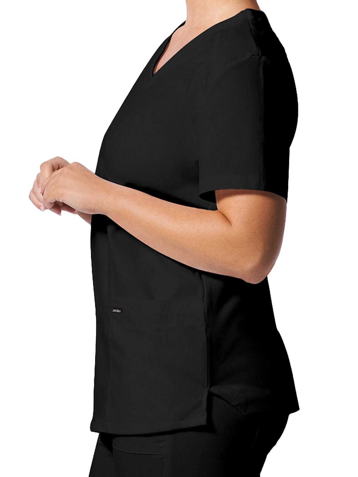 Women's 3-Pocket V-Neck Top - LT105 - Black