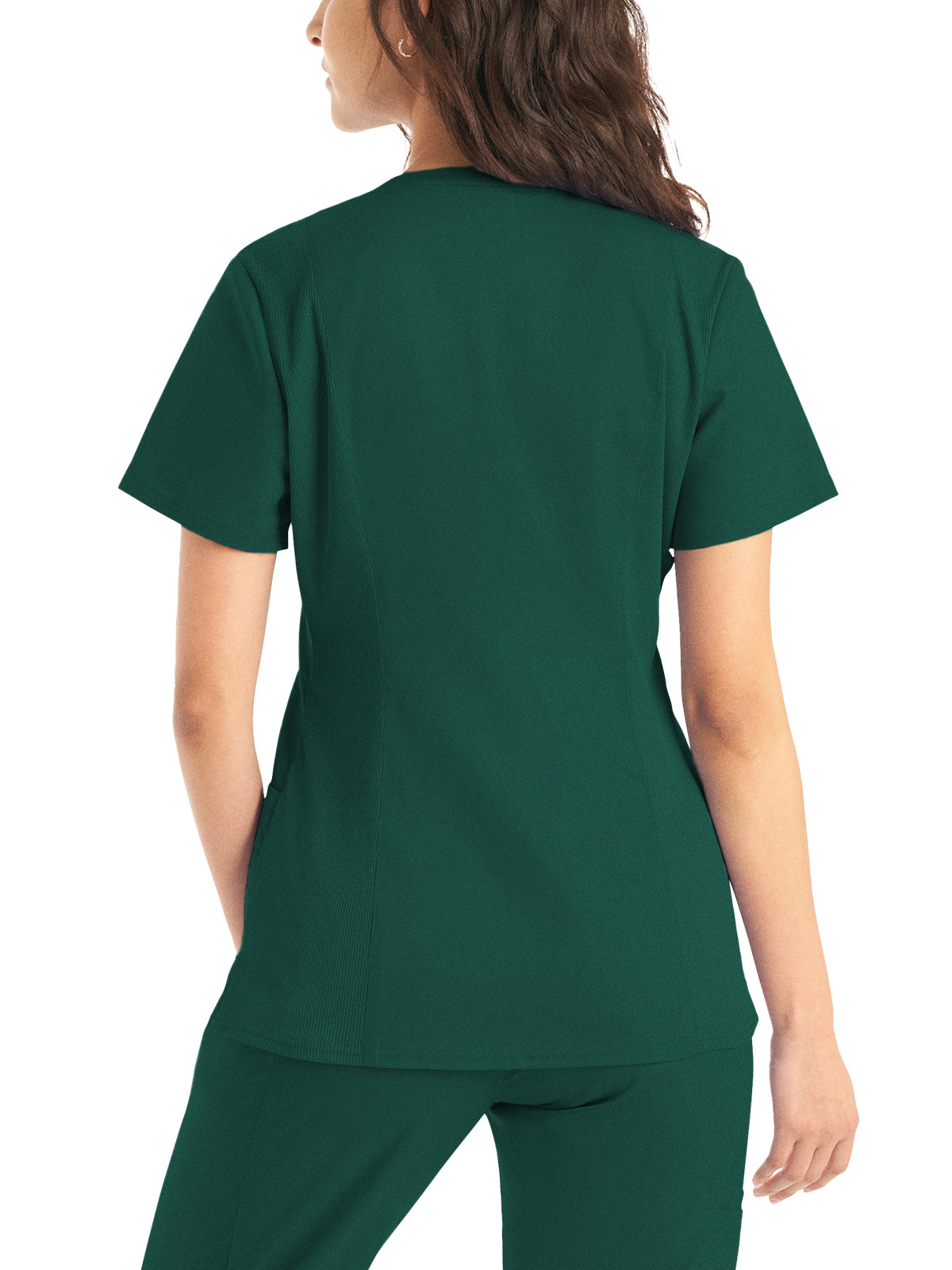 Women's 3-Pocket V-Neck Top - LT105 - Hunter