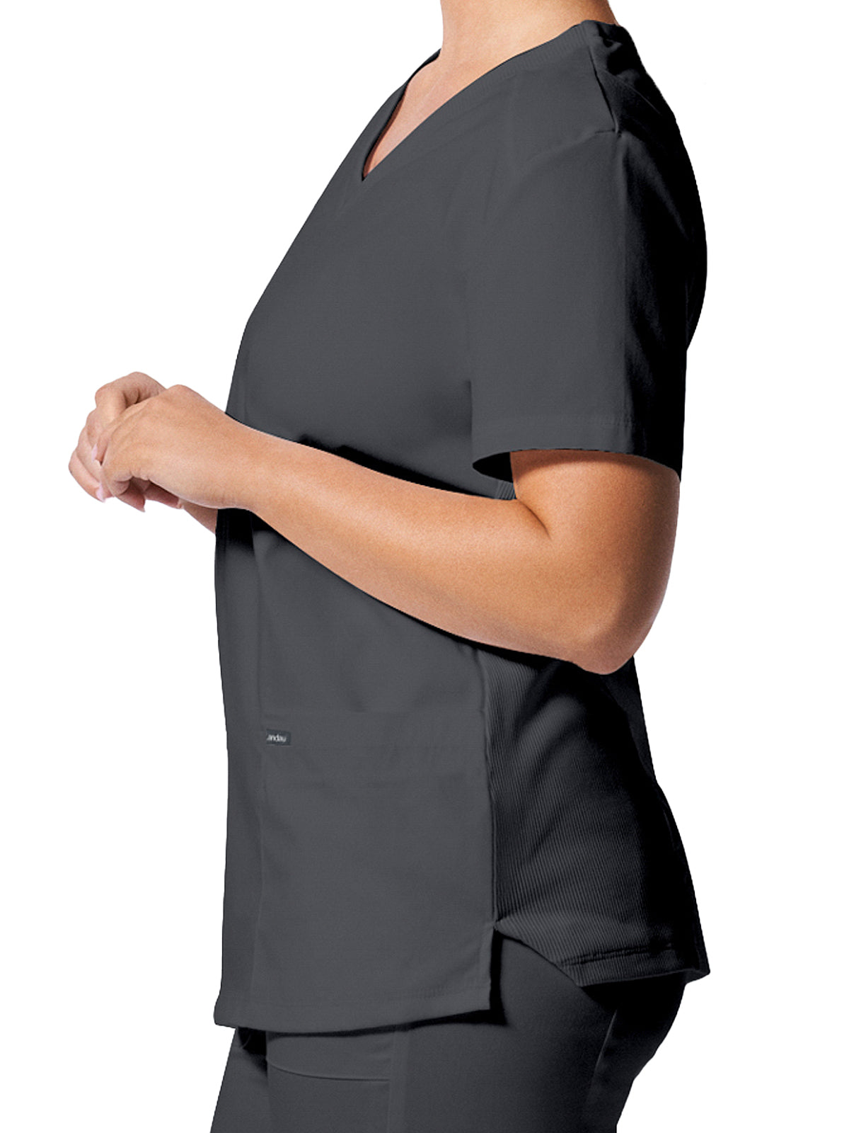 Women's 3-Pocket V-Neck Top - LT105 - Graphite