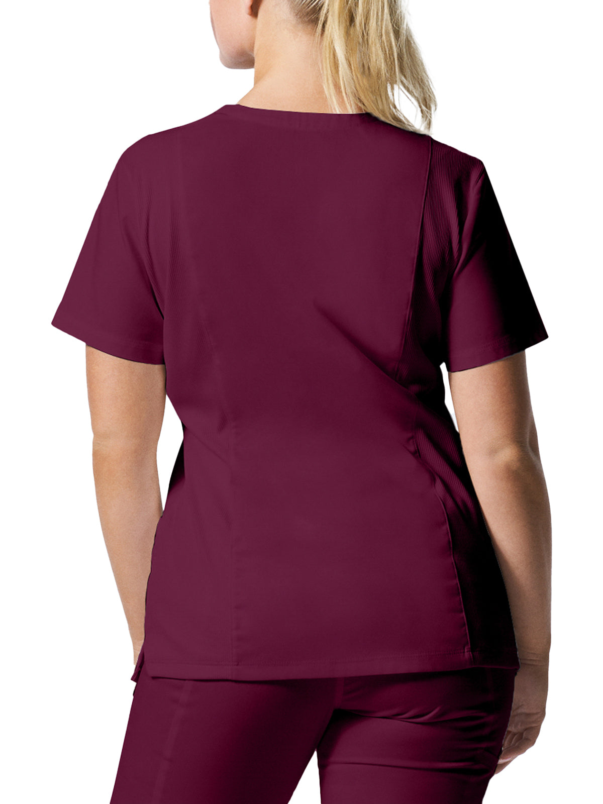Women's 3-Pocket V-Neck Top - LT105 - Wine