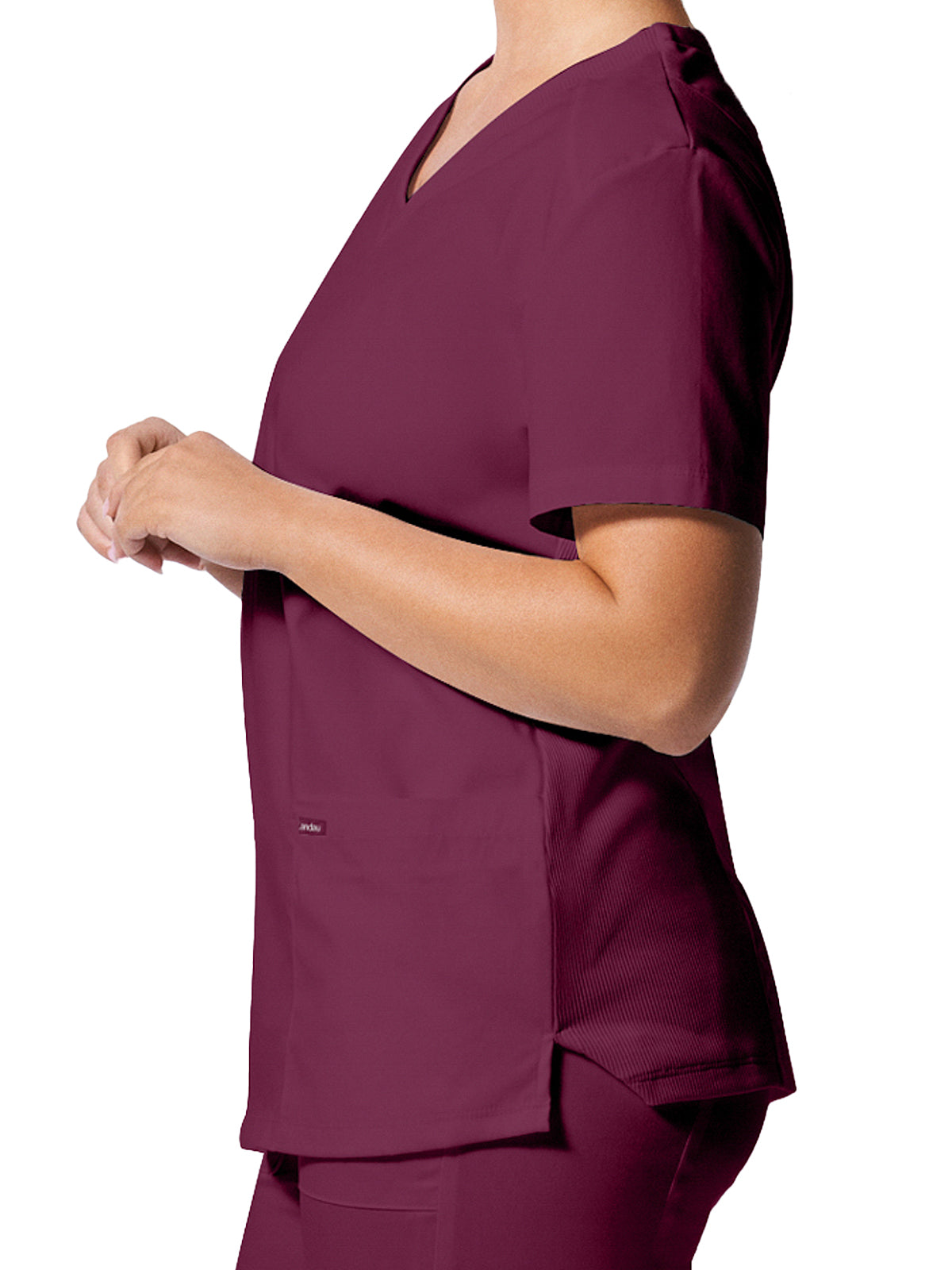 Women's 3-Pocket V-Neck Top - LT105 - Wine
