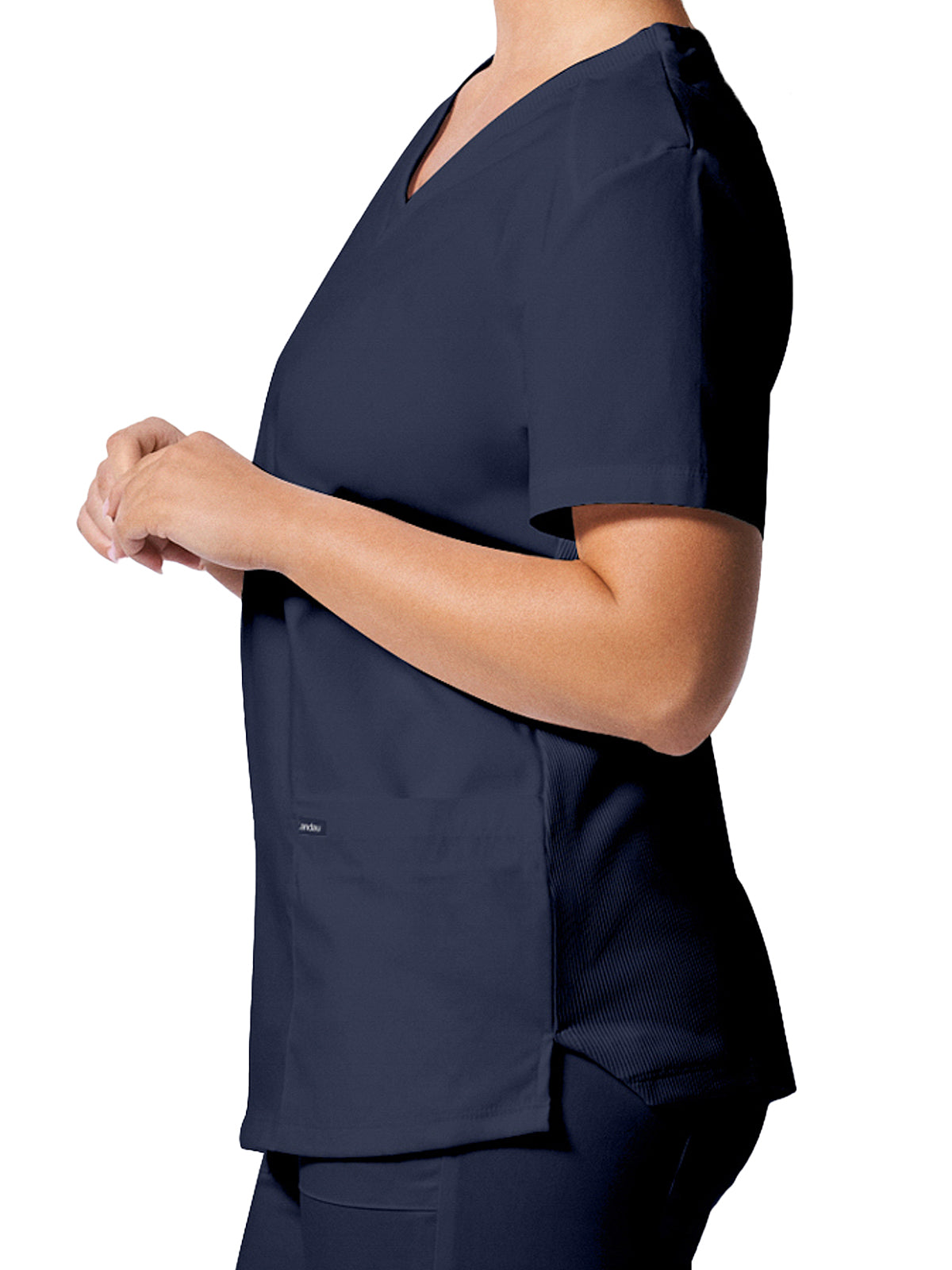 Women's 3-Pocket V-Neck Top - LT105 - True Navy