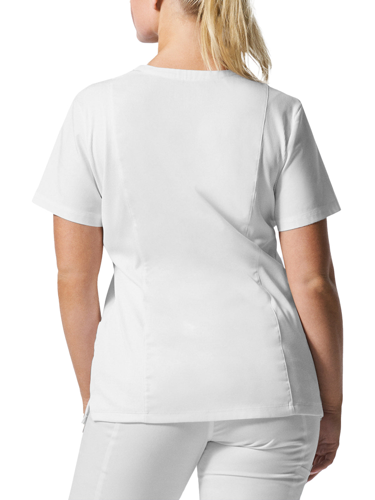 Women's 3-Pocket V-Neck Top - LT105 - White
