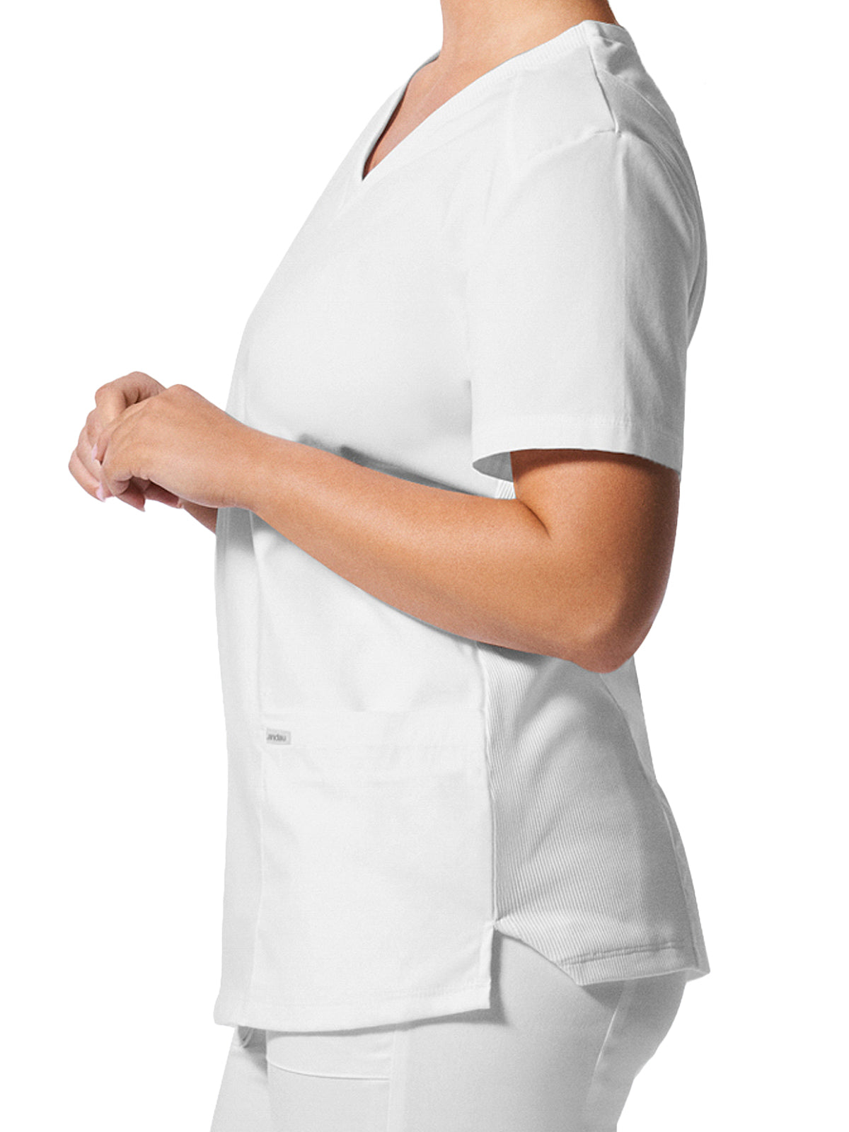 Women's 3-Pocket V-Neck Top - LT105 - White