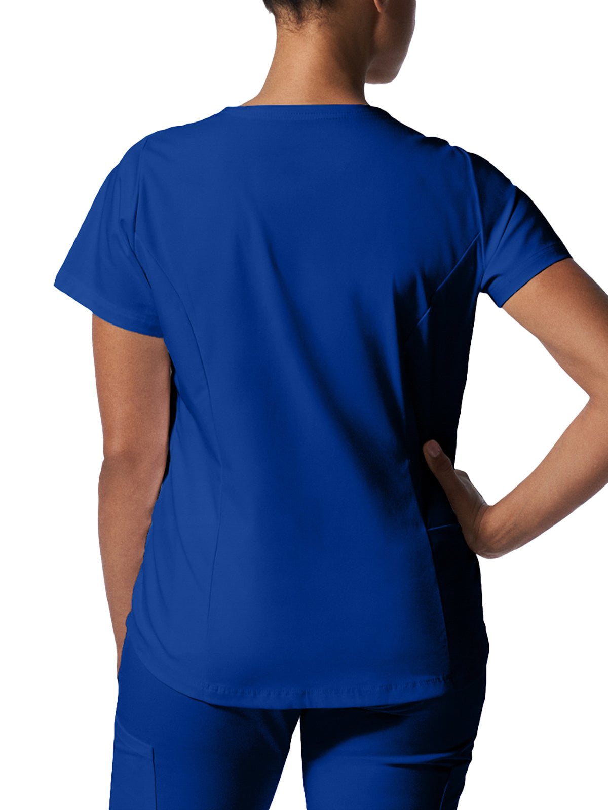 Women's 2-Pocket Back Princess Seamed V-Neck Top - LT107 - Galaxy