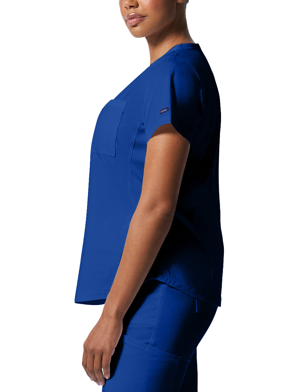 Women's 2-Pocket Back Princess Seamed V-Neck Top - LT107 - Galaxy