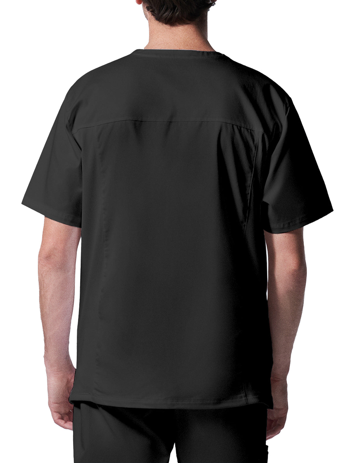 Men's 4-Pocket Back Yoke V-Neck Top - LT109 - Black
