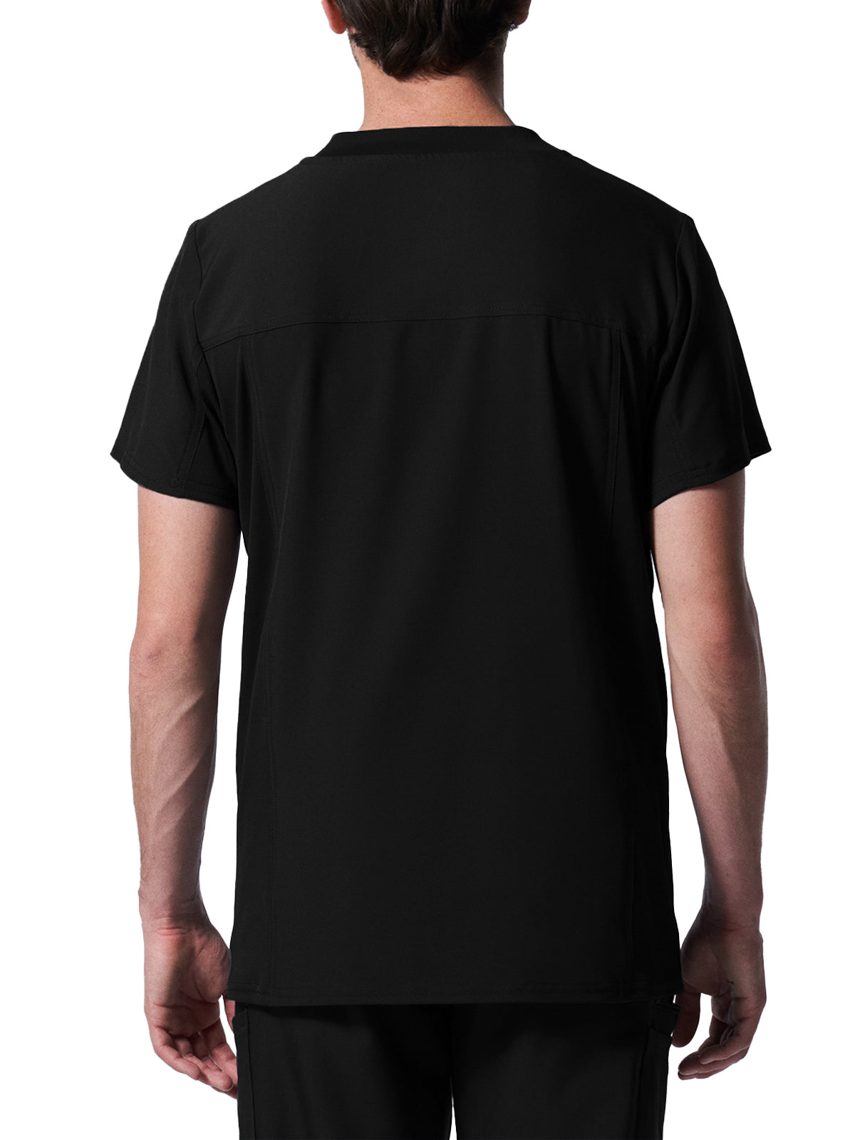 Men's 4-Pocket Back Yoke V-Neck Top - LT110 - Black