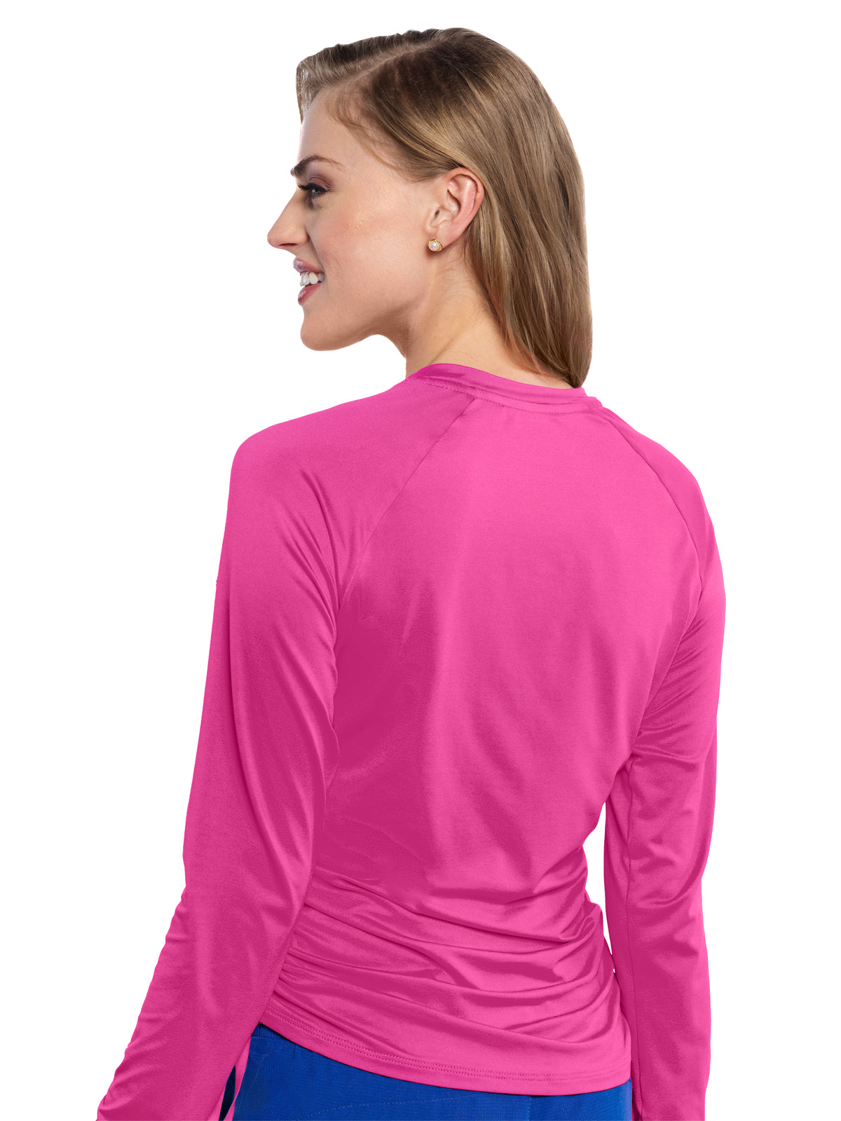Women's Pocketless Long Sleeve Underscrub Shirt - 700 - Amp Pink