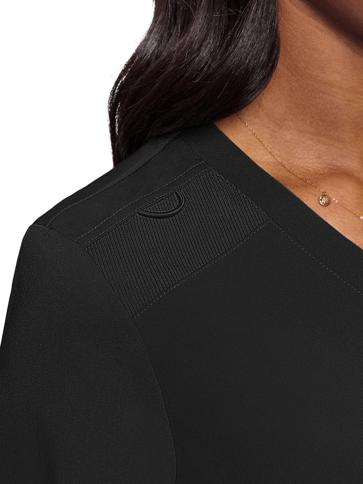 Women's 1-Pocket V-Neck Top - 7448 - Black