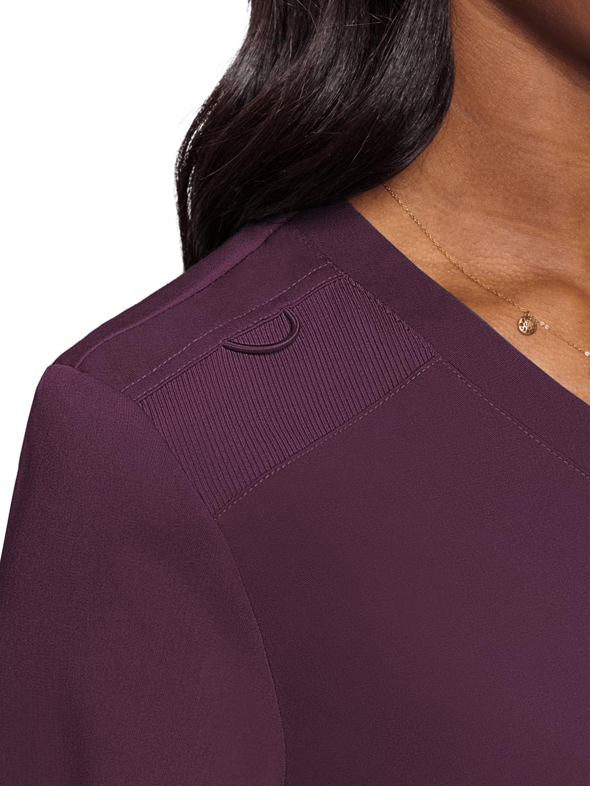 Women's 1-Pocket V-Neck Top - 7448 - Wine