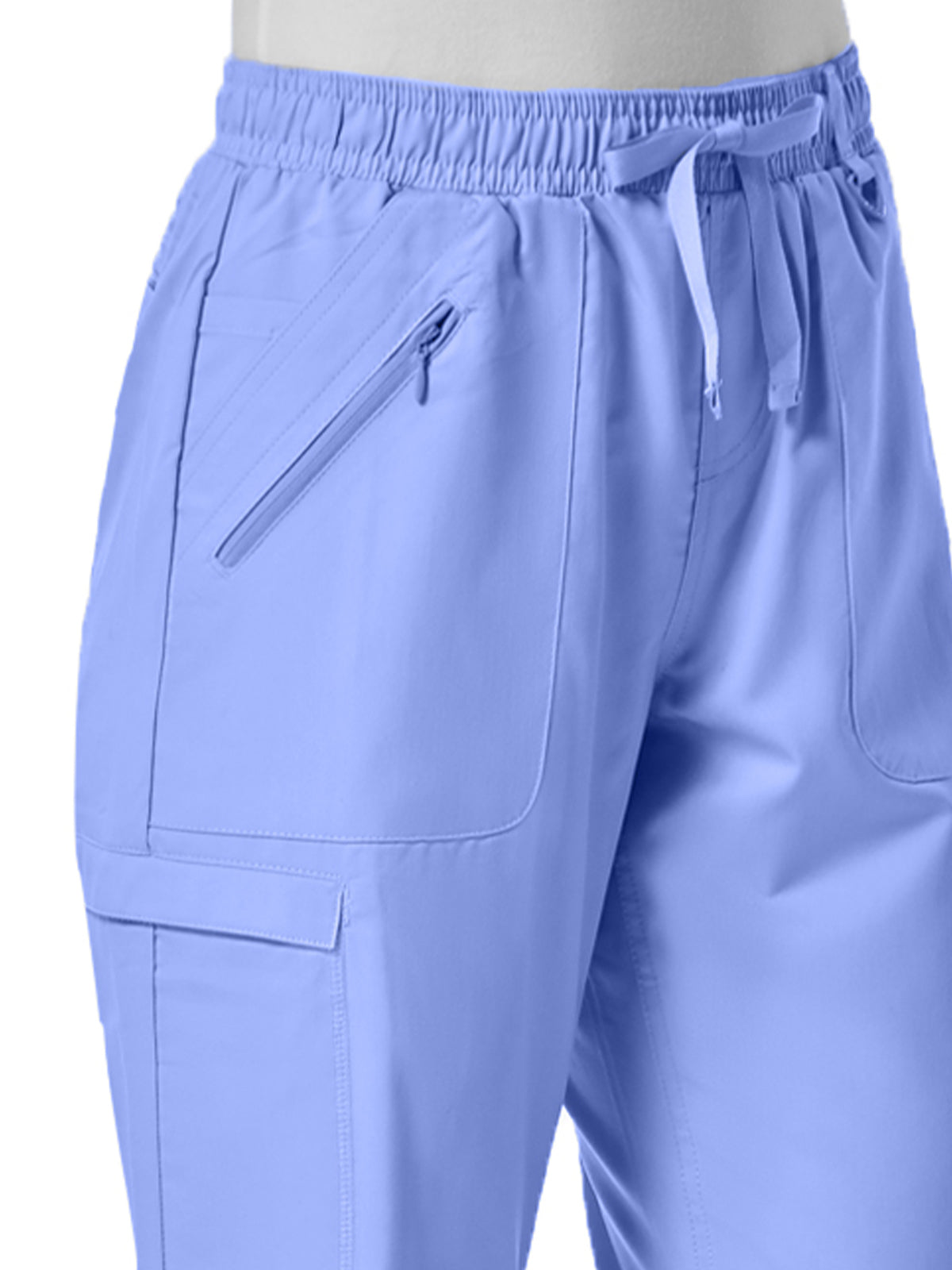 Women's Six-Pocket Full Elastic Pant - 7308 - Ceil Blue