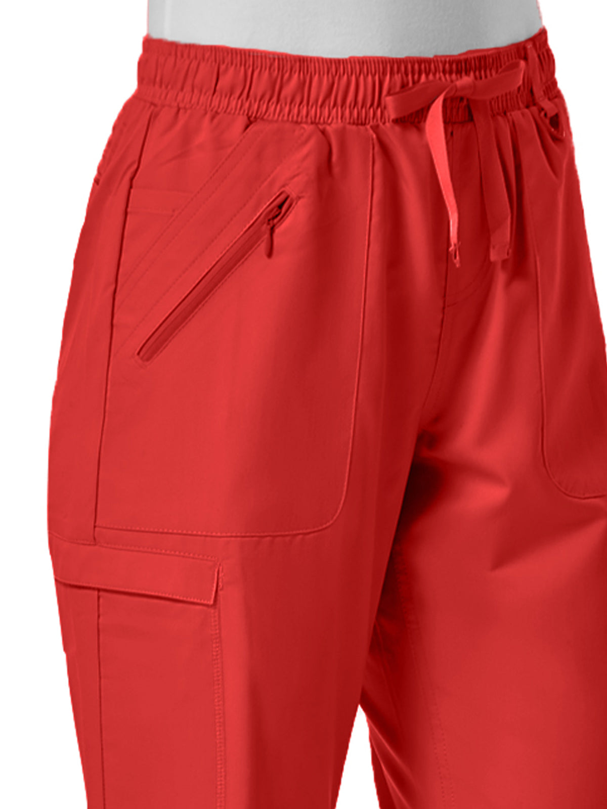 Women's Six-Pocket Full Elastic Pant - 7308 - Red