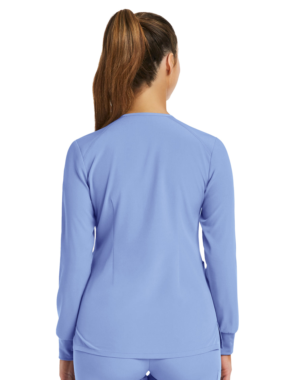Women's Three-Pocket Round Neck Jacket - 7510 - Ceil Blue